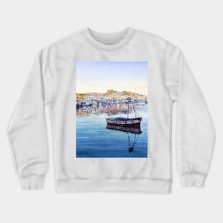 El Puerto Pesquero, Almeria. The Fishing Port Of Almeria Crewneck Sweatshirt